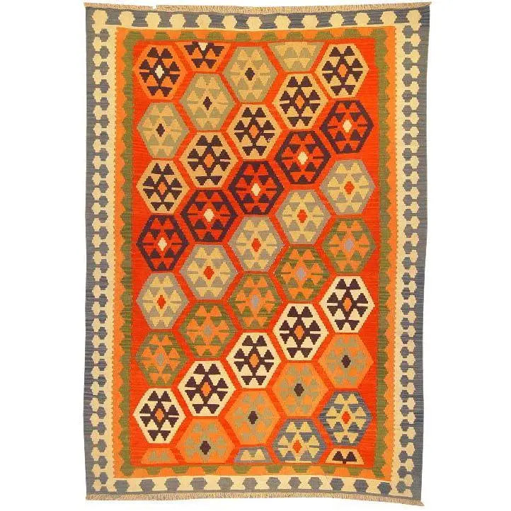 One Of The Kind Ardabil Persian Kilim 8'6" x 5'10"